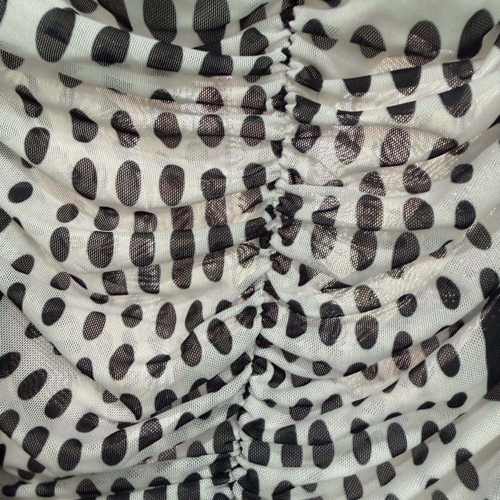 NWOT Helsa Mini Dress Sleeveless Black & White Patterned Bodycon Dress medium - Picture 4 of 7